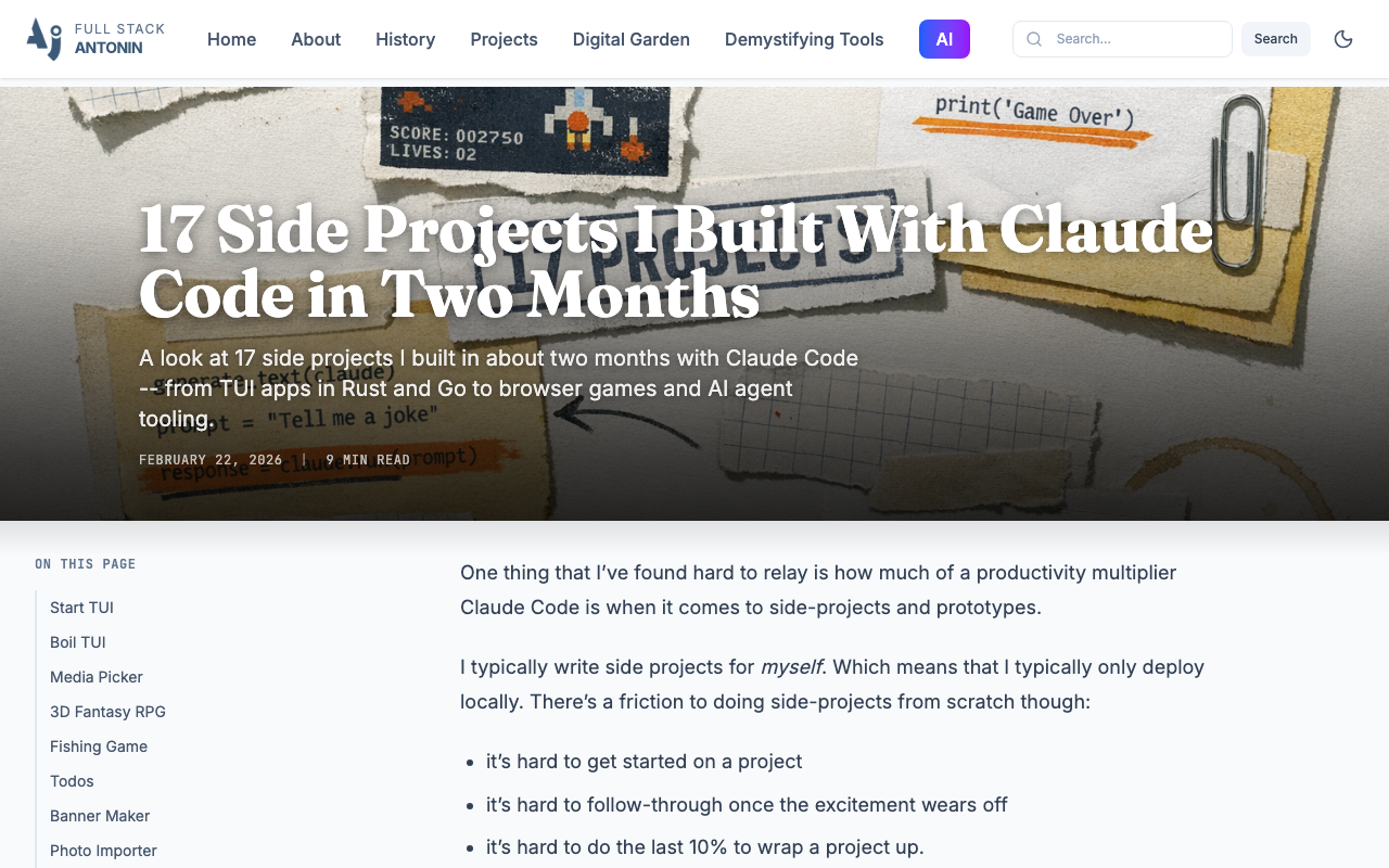 March 2026 side projects article