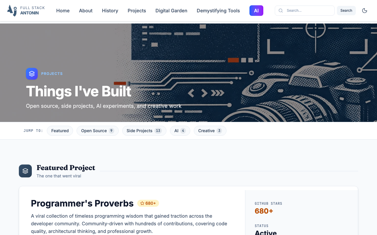 March 2026 projects page