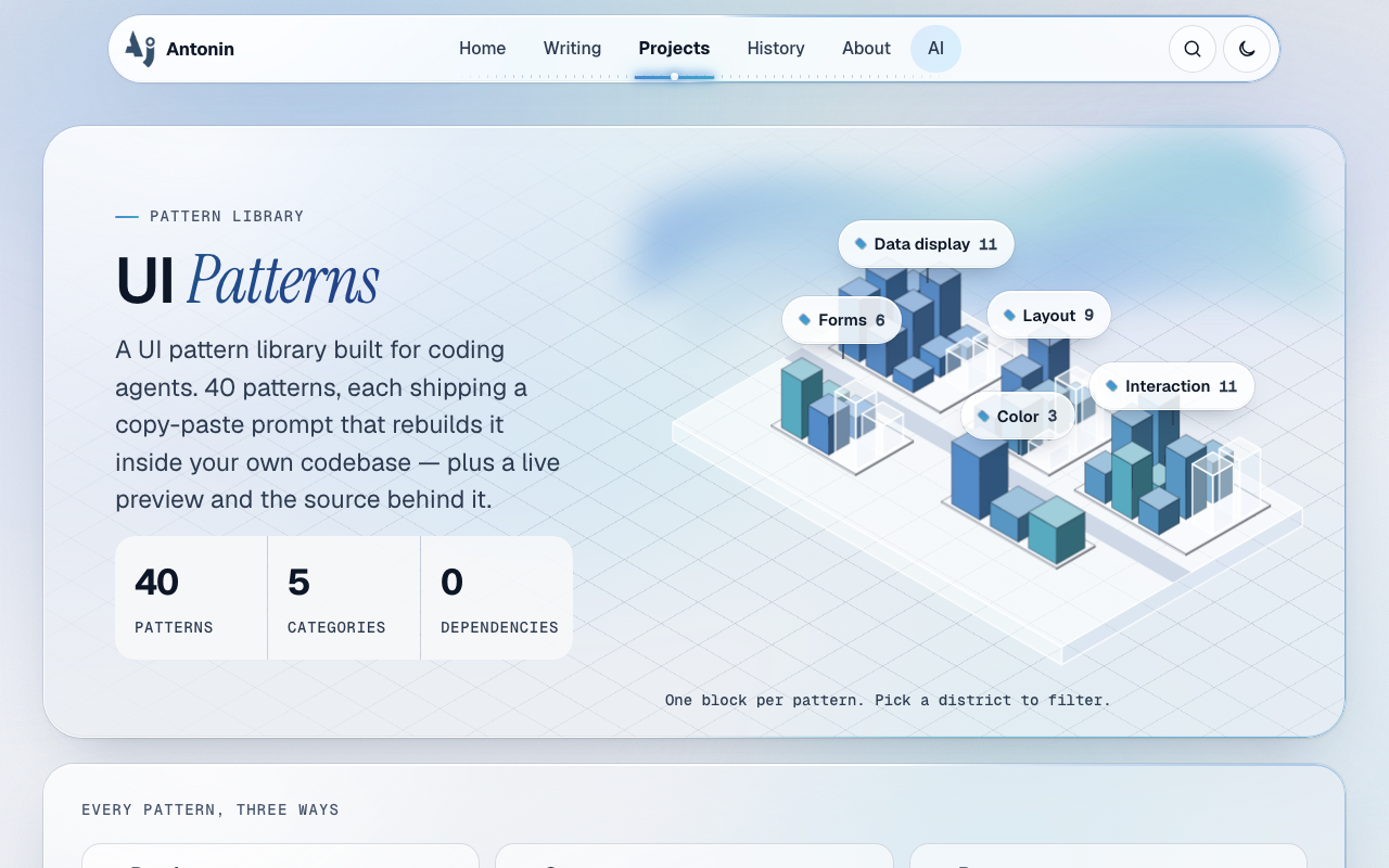 October 2026 UI pattern library